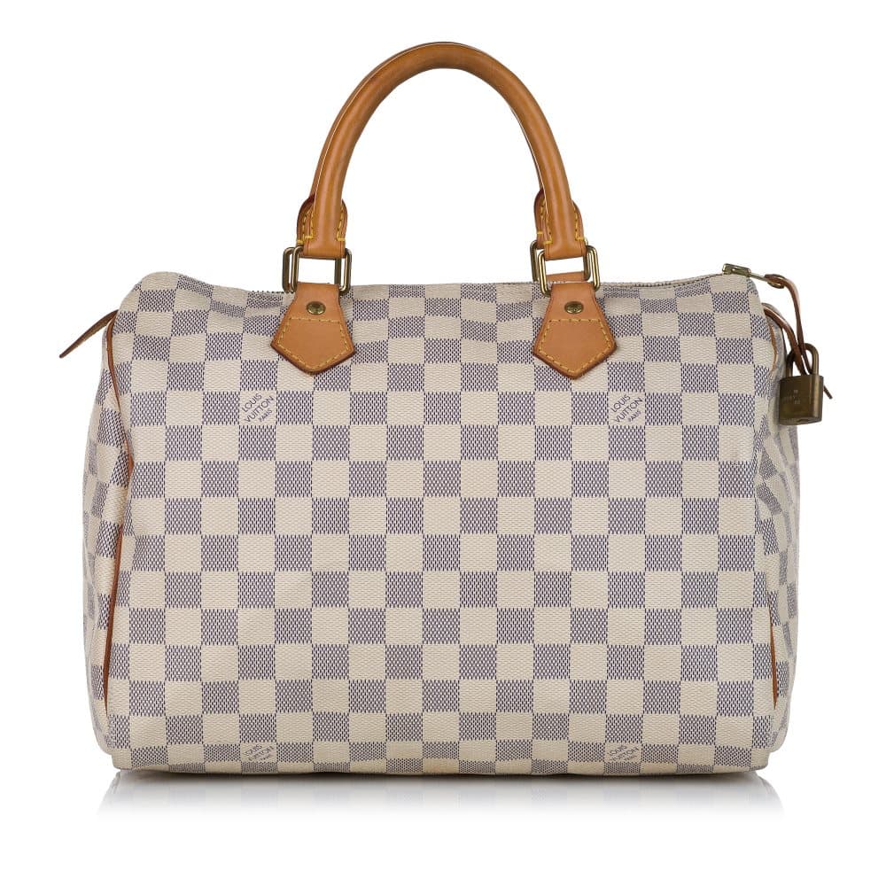 Pre-owned Louis Vuitton Damier Azur Speedy 30 White