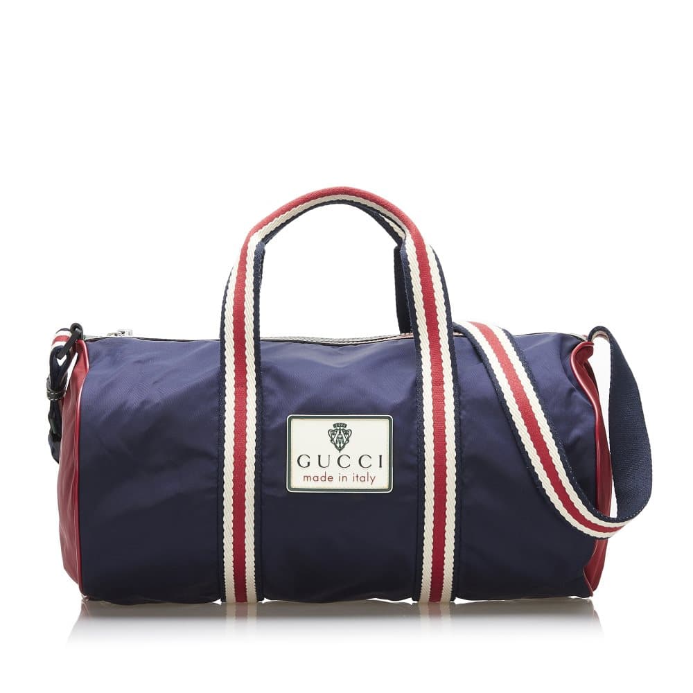 Pre-owned Gucci Sports Line Duffle Bag Blue