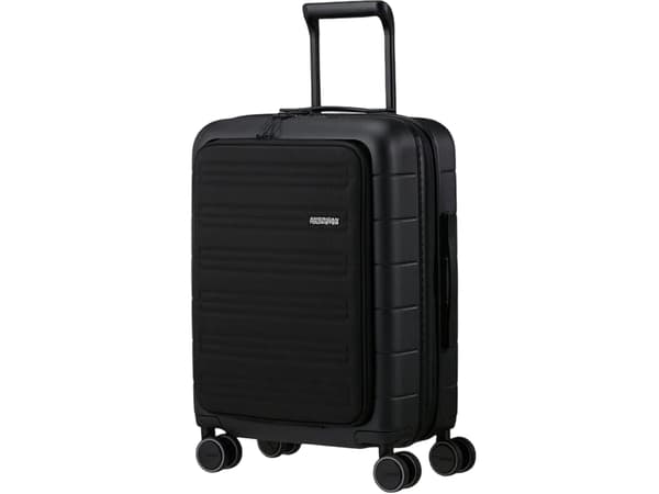 American Tourister Novastream 55cm, Tralle, Hard overflate, Sort, Dark Slate, Kabin, 4 hjul