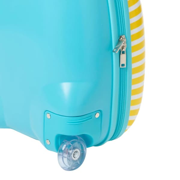 Baby Shark Childrens/Kids Striped 2 Wheeled Suitcase