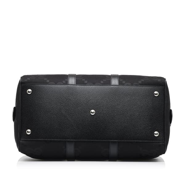 Pre-owned Gucci Small Jumbo GG Canvas Duffle Bag Black