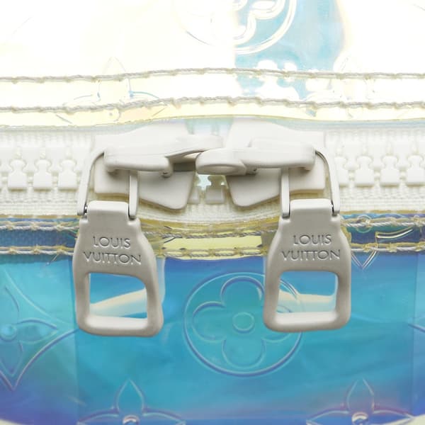 Pre-owned Louis Vuitton Monogram Prism Keepall Bandouliere 50 White