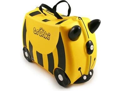 Trunki Bernard Bee, Vaunu, Kova kuori, Keltainen, Muovi, 4 renkaita, Vetoketju