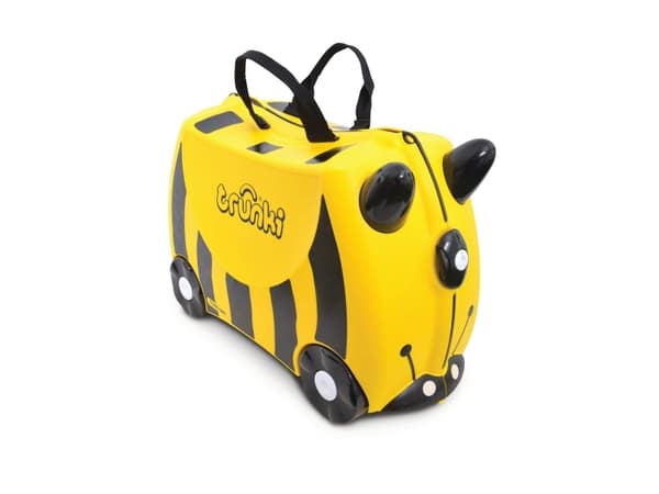 Trunki Bernard Bee, Vagn, Hårt skal, Gul, Plast, 4 hjul, Dragkedja