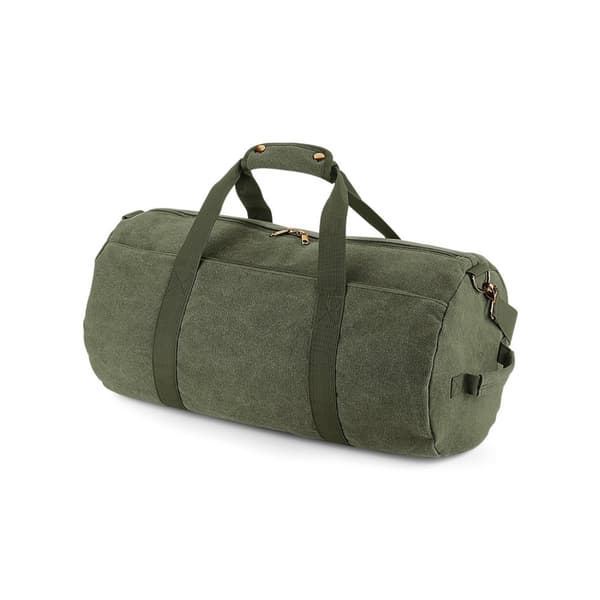 Bagbase Vintage duffelväska i canvas Military Green One Size
