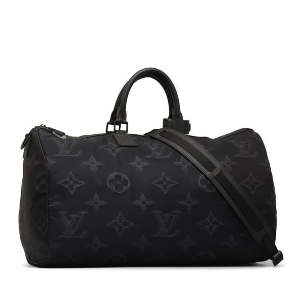 Pre-owned Louis Vuitton Monogram 3D 2054 Reversible Keepall Bandouliere 50 Black