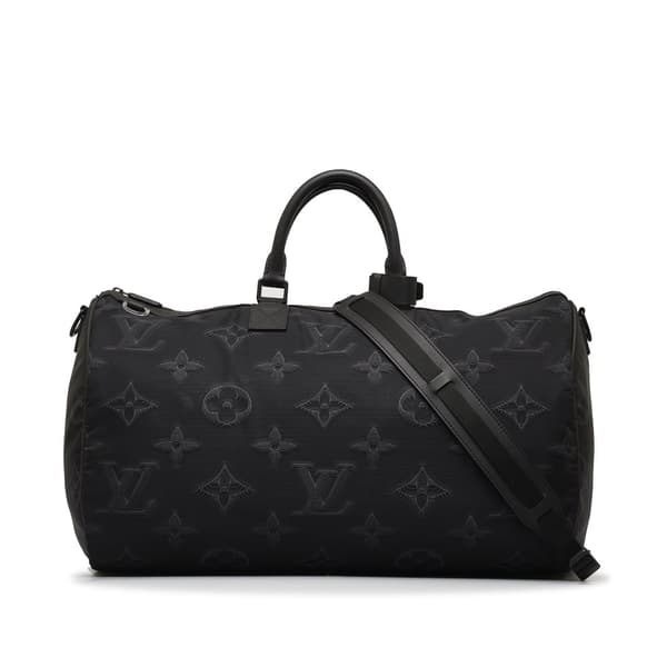 Pre-owned Louis Vuitton Monogram 3D 2054 Reversible Keepall Bandouliere 50 Black