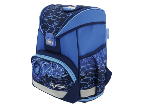 Herlitz UltraLight Plus Blue Shark, Pennal, Pencil pouch, Skolesekk, Sportsbag, Gutt, Barneskole, Ryggsekk, 16 l, Forlomme, Sidelomme