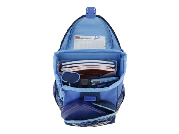 Herlitz UltraLight Plus Blue Shark, Pennal, Pencil pouch, Skolesekk, Sportsbag, Gutt, Barneskole, Ryggsekk, 16 l, Forlomme, Sidelomme