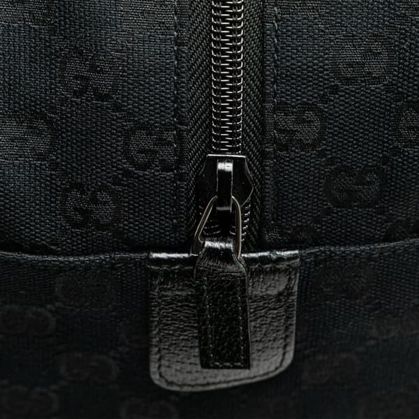 Pre-owned Gucci GG Canvas Web Travel Bag Black