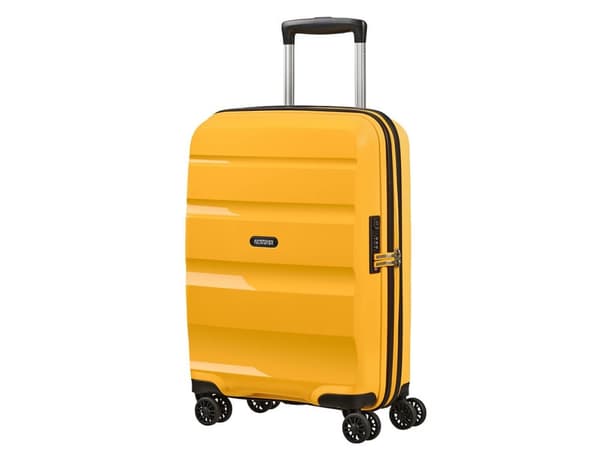 American Tourister Spinner, Tralle, Hard overflate, Gult, Kabin, Polypropylen (PP), 4 hjul