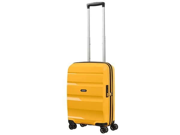 American Tourister Spinner, Tralle, Hard overflate, Gult, Kabin, Polypropylen (PP), 4 hjul