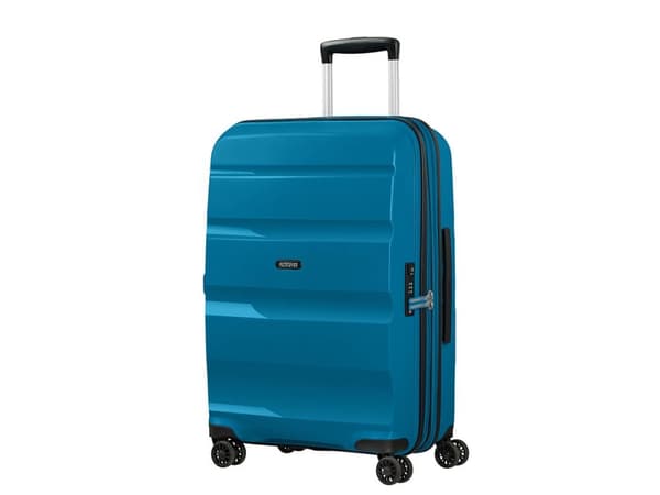 American Tourister BON AIR DLX, Tralle, Hard overflate, Blå, Seaport Blue, Medium, Polypropylen (PP)