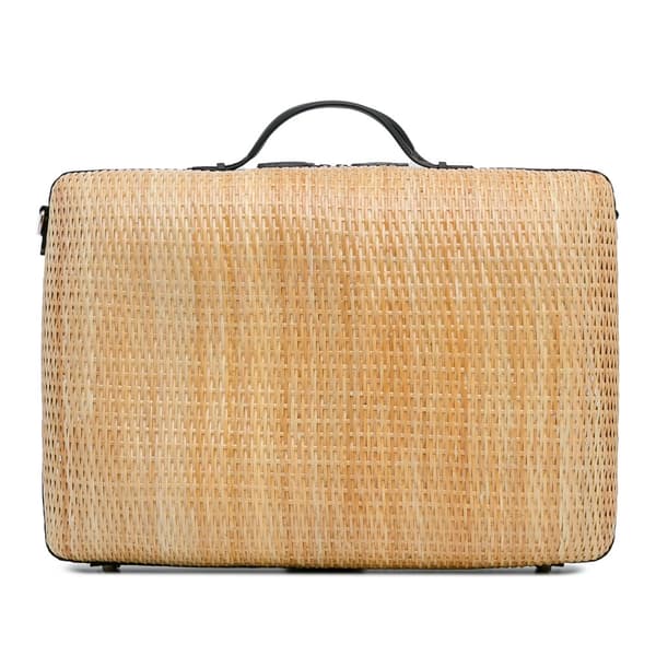 Pre-owned Fendi Rattan Travel Bag Brown