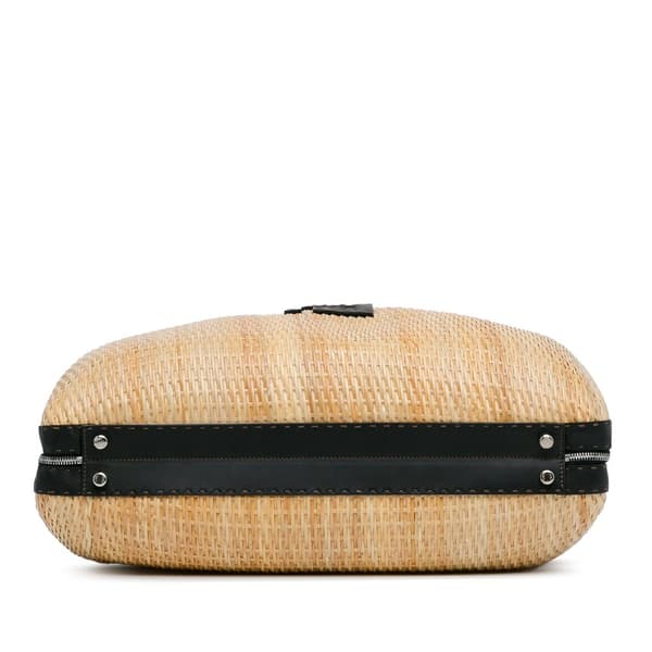 Pre-owned Fendi Rattan Travel Bag Brown