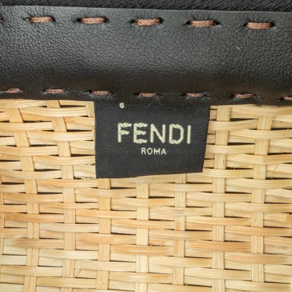 Pre-owned Fendi Rattan Travel Bag Brown