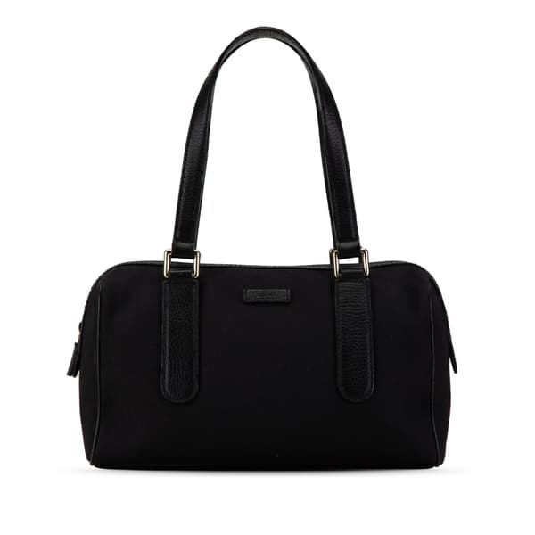Pre-owned Gucci Canvas Charmy Boston Bag Black