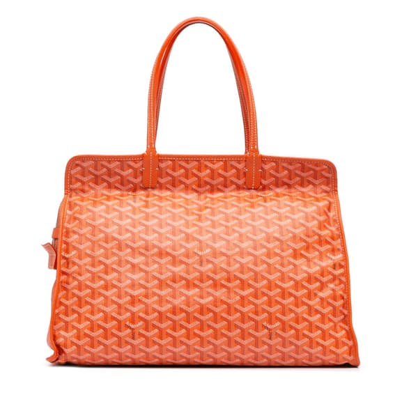 Pre-owned Goyard Goyardine Sac Hardy Pet Carrier PM Orange