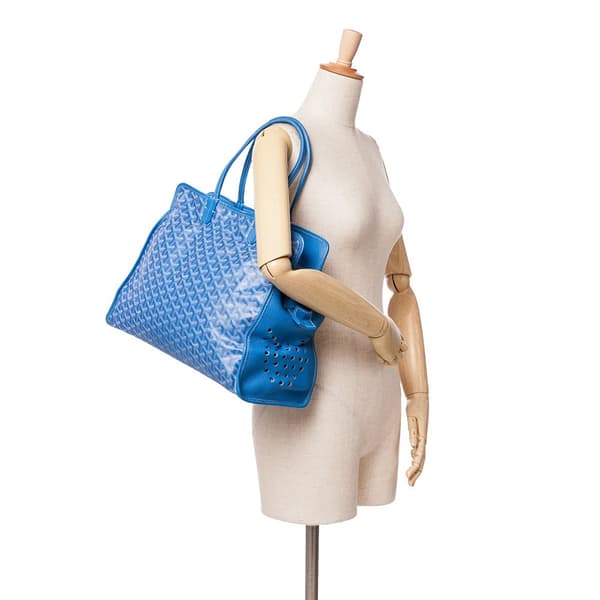 Pre-owned Goyard Goyardine Sac Hardy Pet Carrier PM Blue
