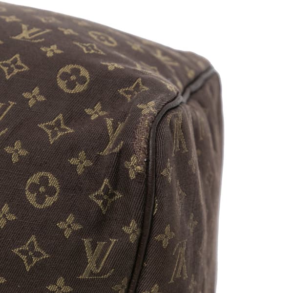 Pre-owned Louis Vuitton Monogram Mini Lin Speedy 30 Brown
