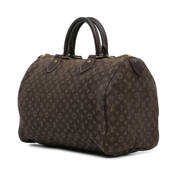 Pre-owned Louis Vuitton Monogram Mini Lin Speedy 30 Brown
