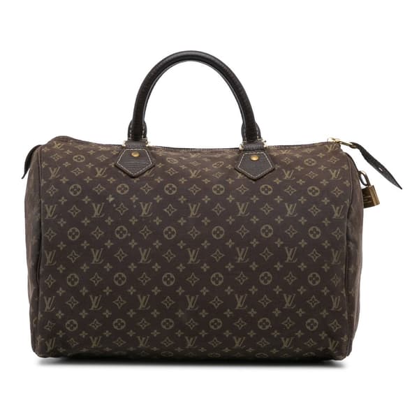 Pre-owned Louis Vuitton Monogram Mini Lin Speedy 30 Brown