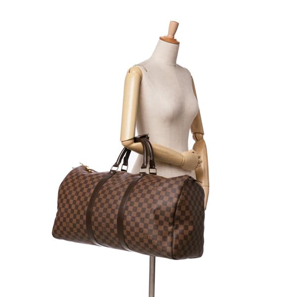 Pre-owned Louis Vuitton Damier Ebene Keepall 50 Brown