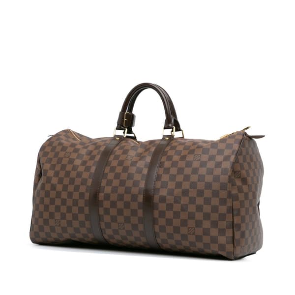 Pre-owned Louis Vuitton Damier Ebene Keepall 50 Brown