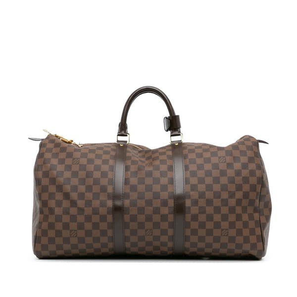 Pre-owned Louis Vuitton Damier Ebene Keepall 50 Brown