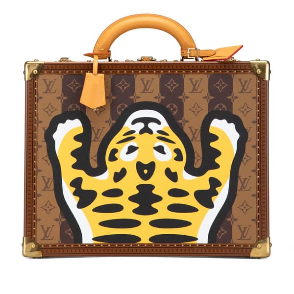 Pre-owned Louis Vuitton Monogram Nigo Cotteville 40 Brown