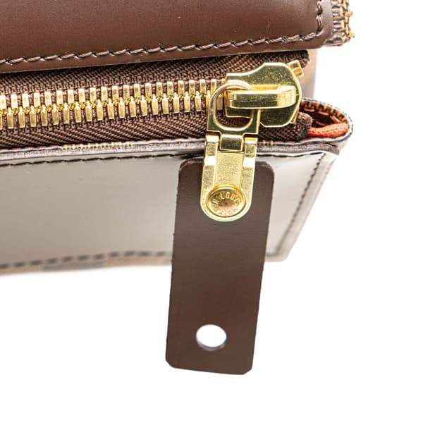 Pre-owned Louis Vuitton Damier Ebene Greenwich PM Brown