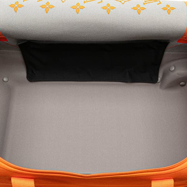 Pre-owned Louis Vuitton Monogram Horizon Soft Duffle 55 Orange