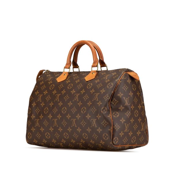 Pre-owned Louis Vuitton Monogram Speedy 35 Brown