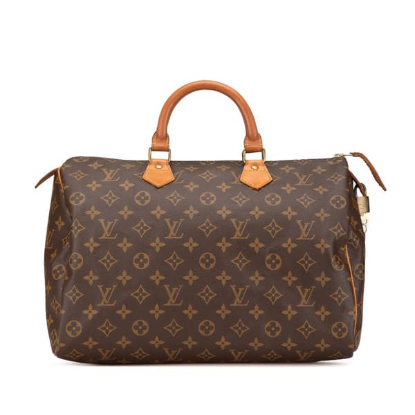 Pre-owned Louis Vuitton Monogram Speedy 35 Brown