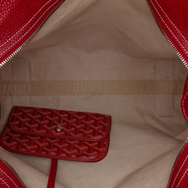 Pre-owned Goyard Goyardine Sac Hardy Pet Carrier PM Red