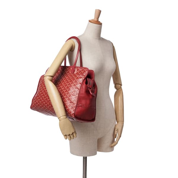 Pre-owned Goyard Goyardine Sac Hardy Pet Carrier PM Red