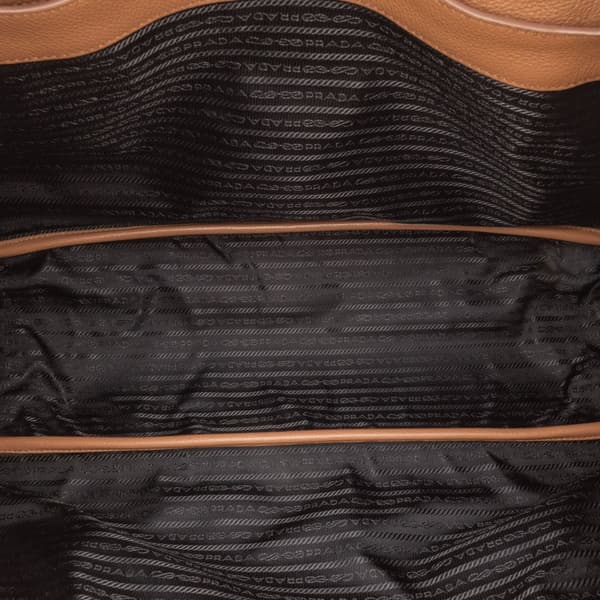 Pre-owned Prada Vitello Daino Travel Bag Brown