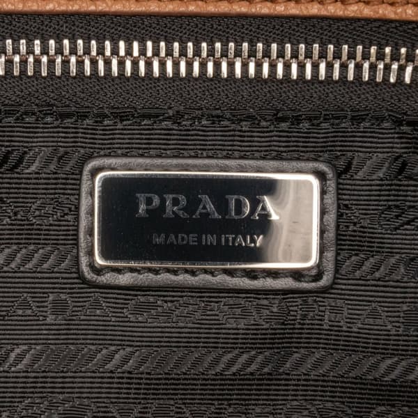 Pre-owned Prada Vitello Daino Travel Bag Brown