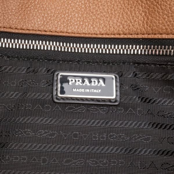 Pre-owned Prada Vitello Daino Travel Bag Brown