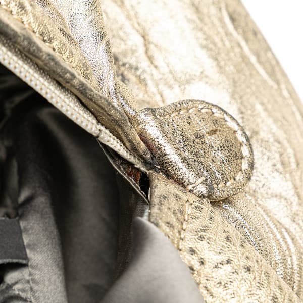 Pre-owned Chanel Metallic Calfskin Le Marais Duffle Bag Gold