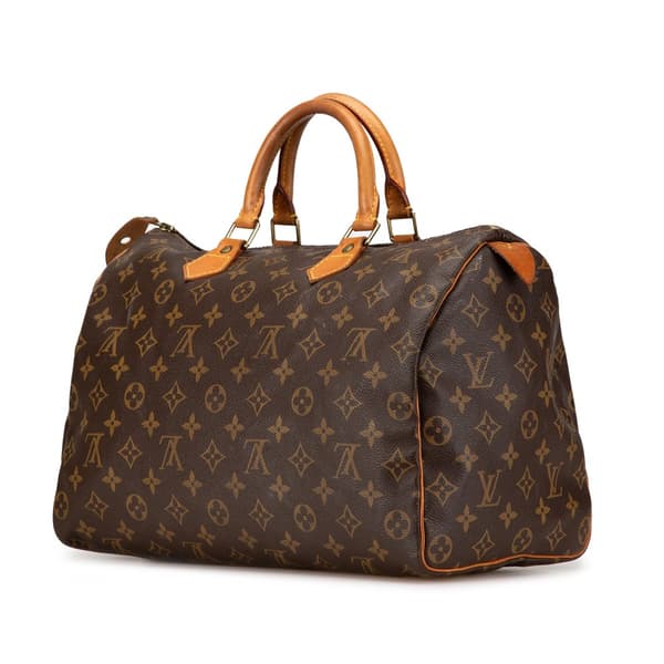 Pre-owned Louis Vuitton Monogram Speedy 35 Brown
