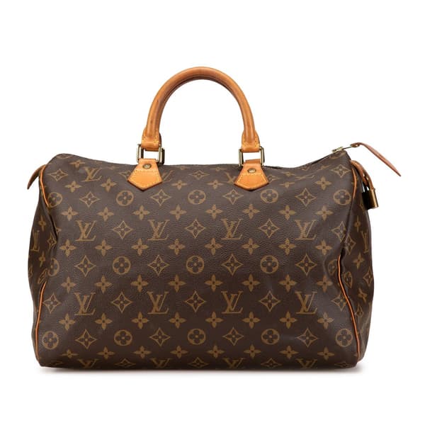 Pre-owned Louis Vuitton Monogram Speedy 35 Brown