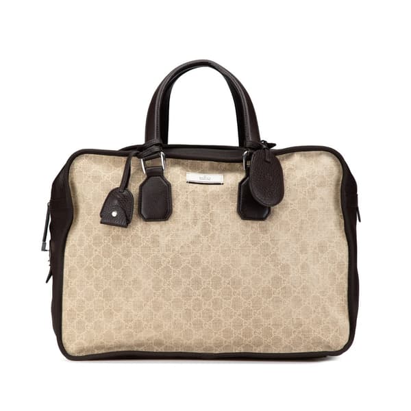 Pre-owned Gucci GG Canvas Travel Bag Brown