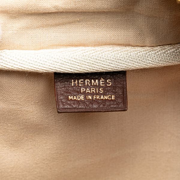 Pre-owned Hermès Toile and Clemence Victoria 43 Brown
