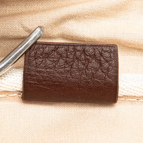 Pre-owned Hermès Toile and Clemence Victoria 43 Brown