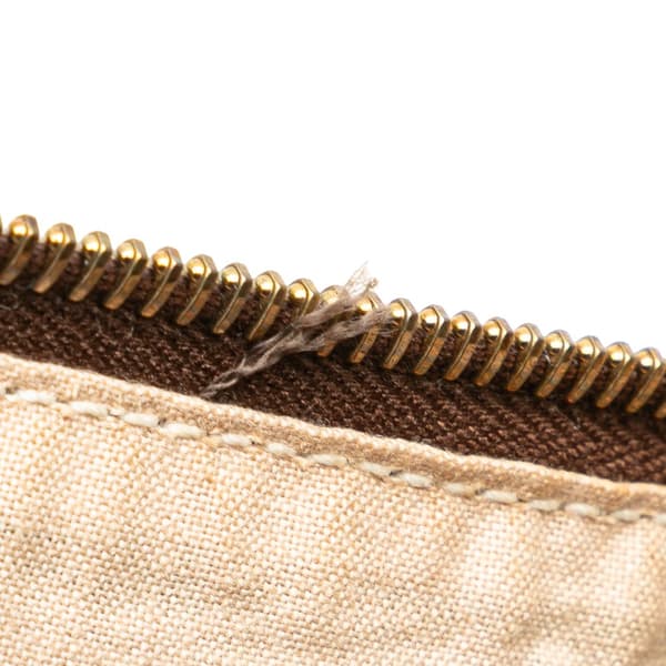 Pre-owned Hermès Toile and Clemence Victoria 43 Brown