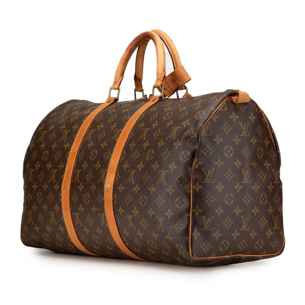 Pre-owned Louis Vuitton Monogram Keepall 50 Brown