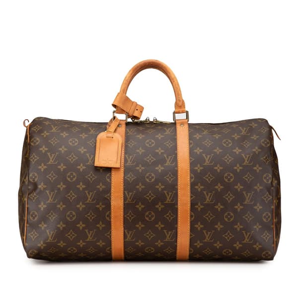 Pre-owned Louis Vuitton Monogram Keepall 50 Brown