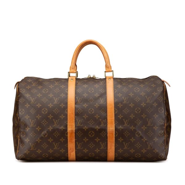 Pre-owned Louis Vuitton Monogram Keepall 50 Brown