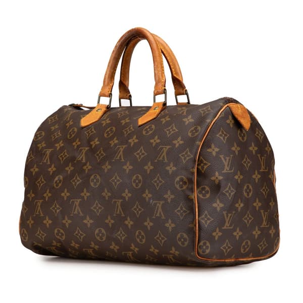 Pre-owned Louis Vuitton Monogram Speedy 35 Brown